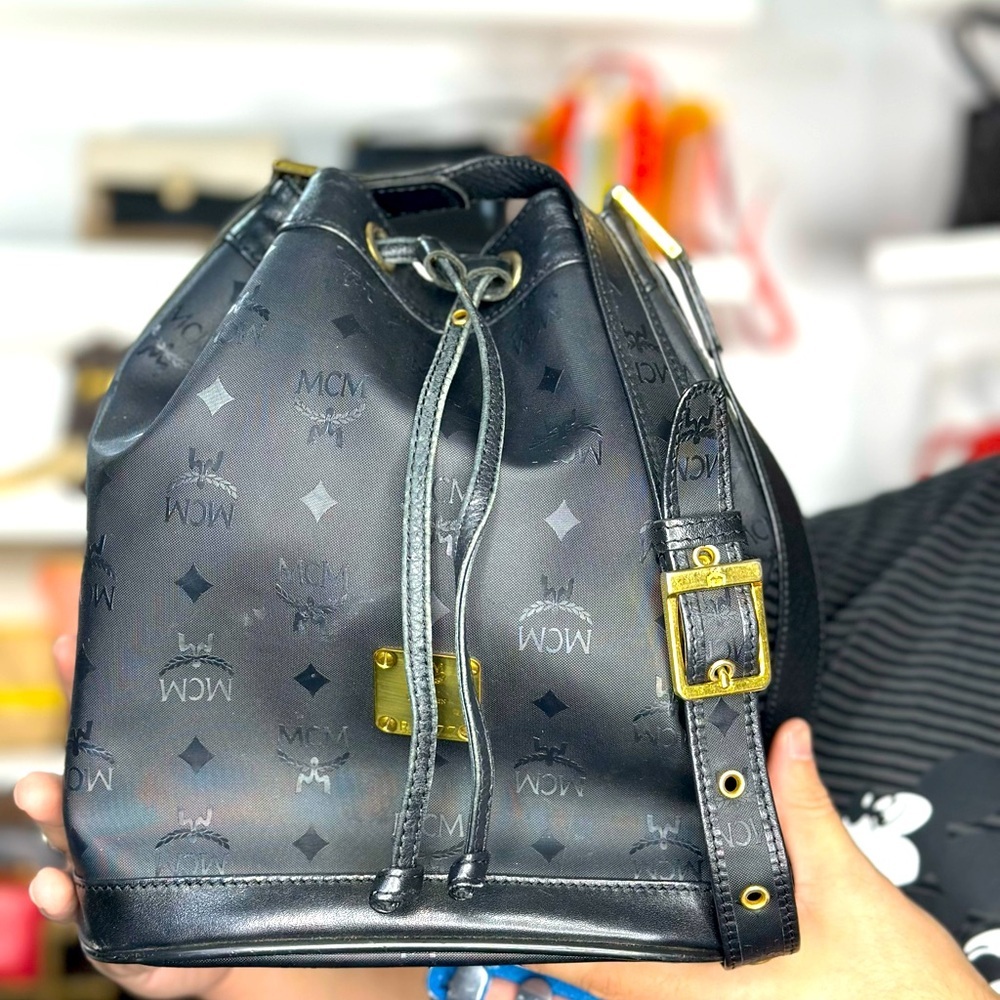 MCM Drawstring Bucket Bag